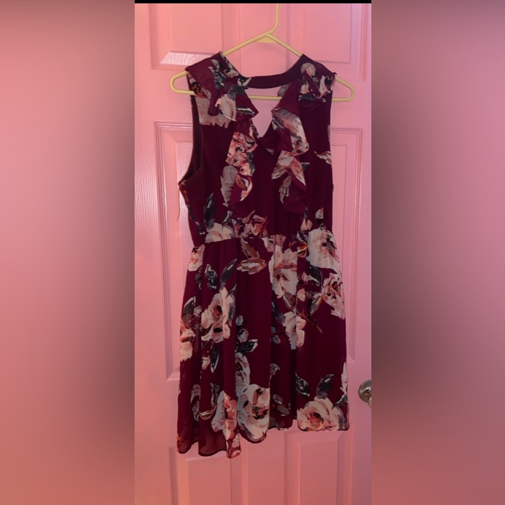 Burgundy mini dress